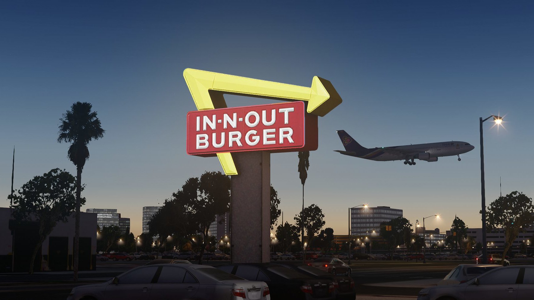 LAX In n out Burger dans Flight Simulator