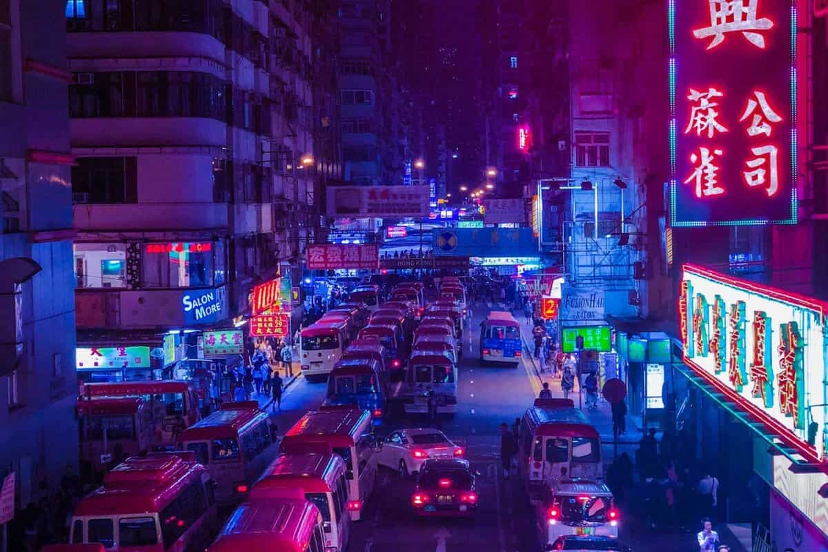 Hong Kong streets by night
