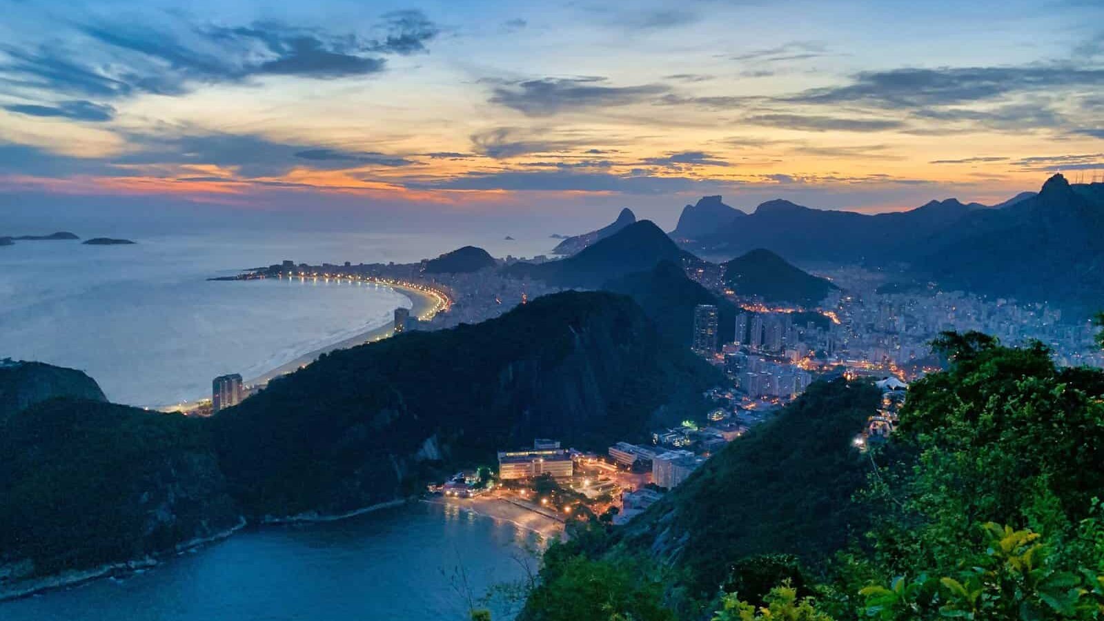 Awesome night shot of the Morro da Urca in Brazil's Rio de Janeiro