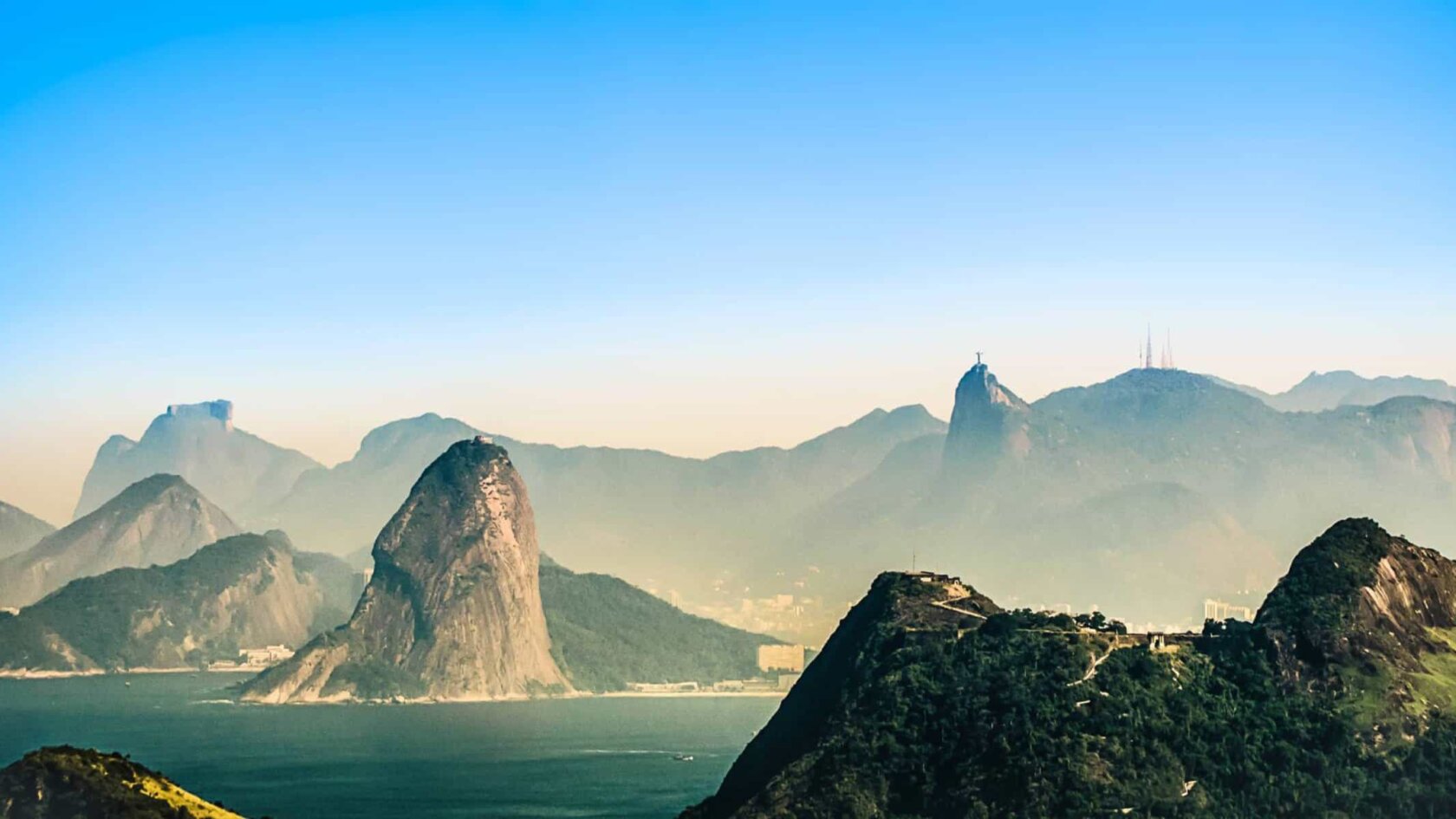 Foggy coastline of Rio de Janeiro, Brazil