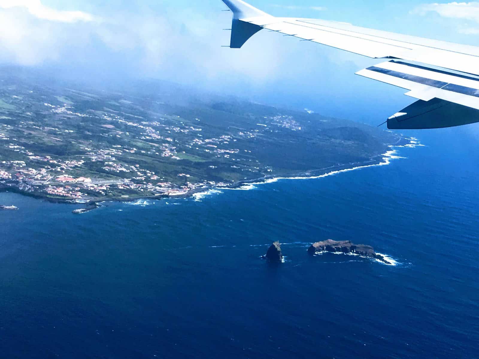 The view of the Azores from the plane