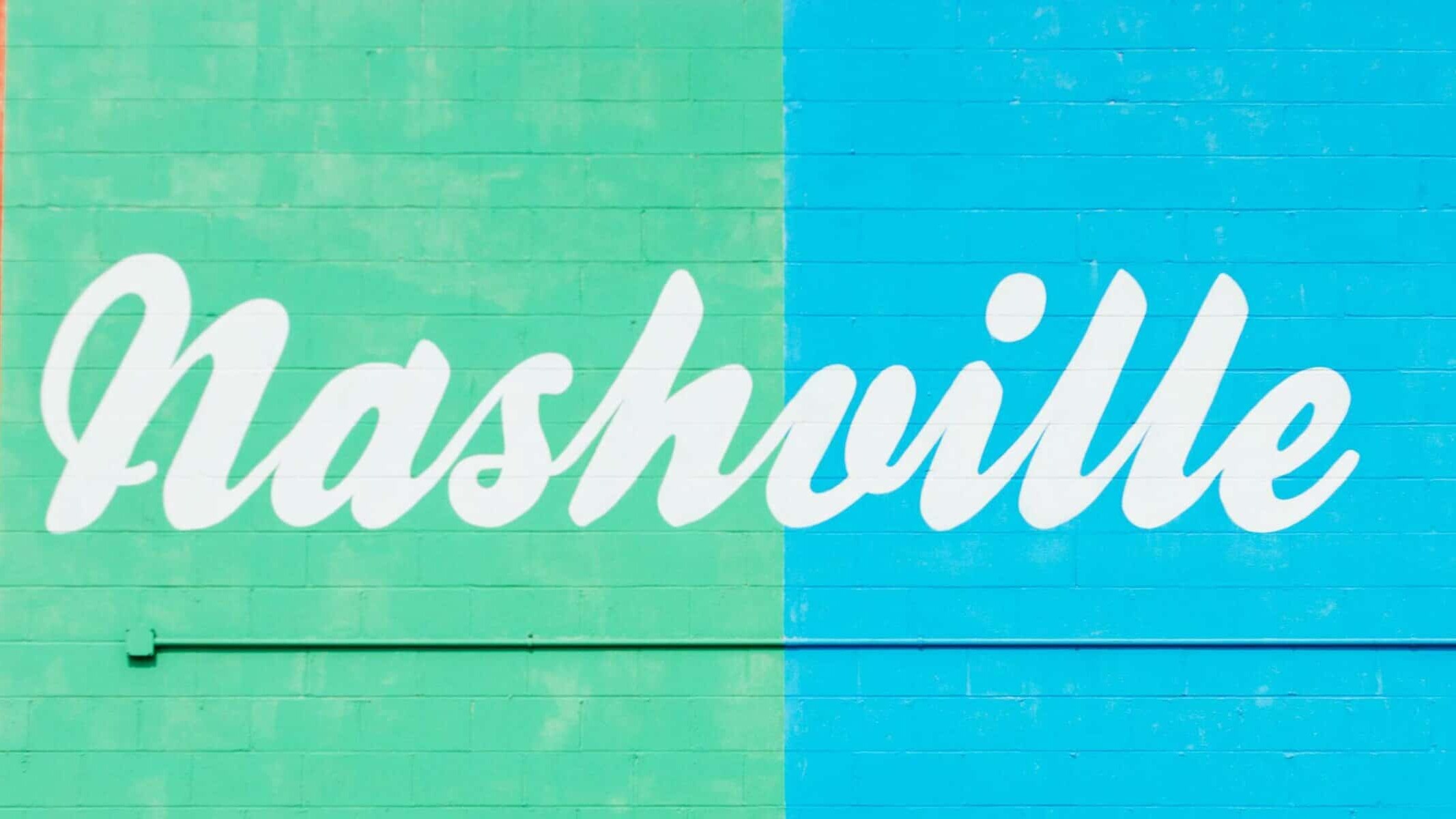 A mural in Nashville with a beautiful colorful background