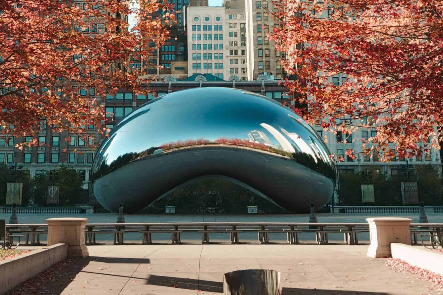 Una imagen del famoso frijol de Chicago.