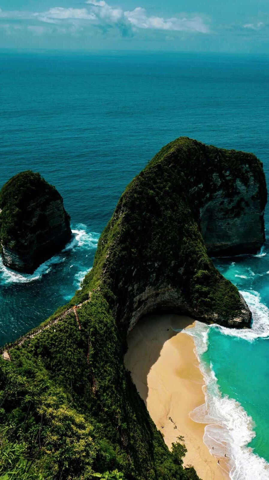 A stunning shot of a cliff and beach in Bali!