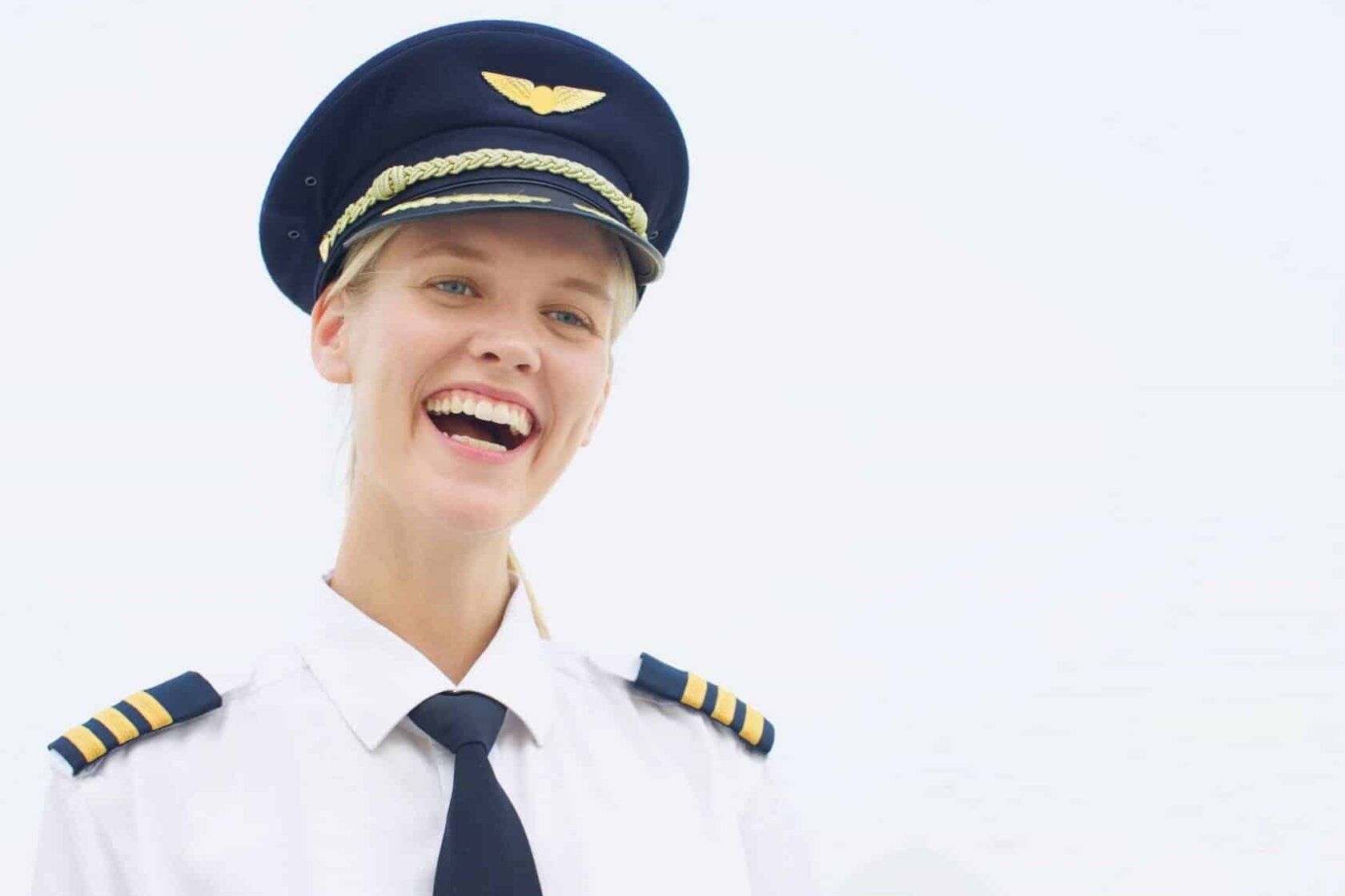Female pilot smiling