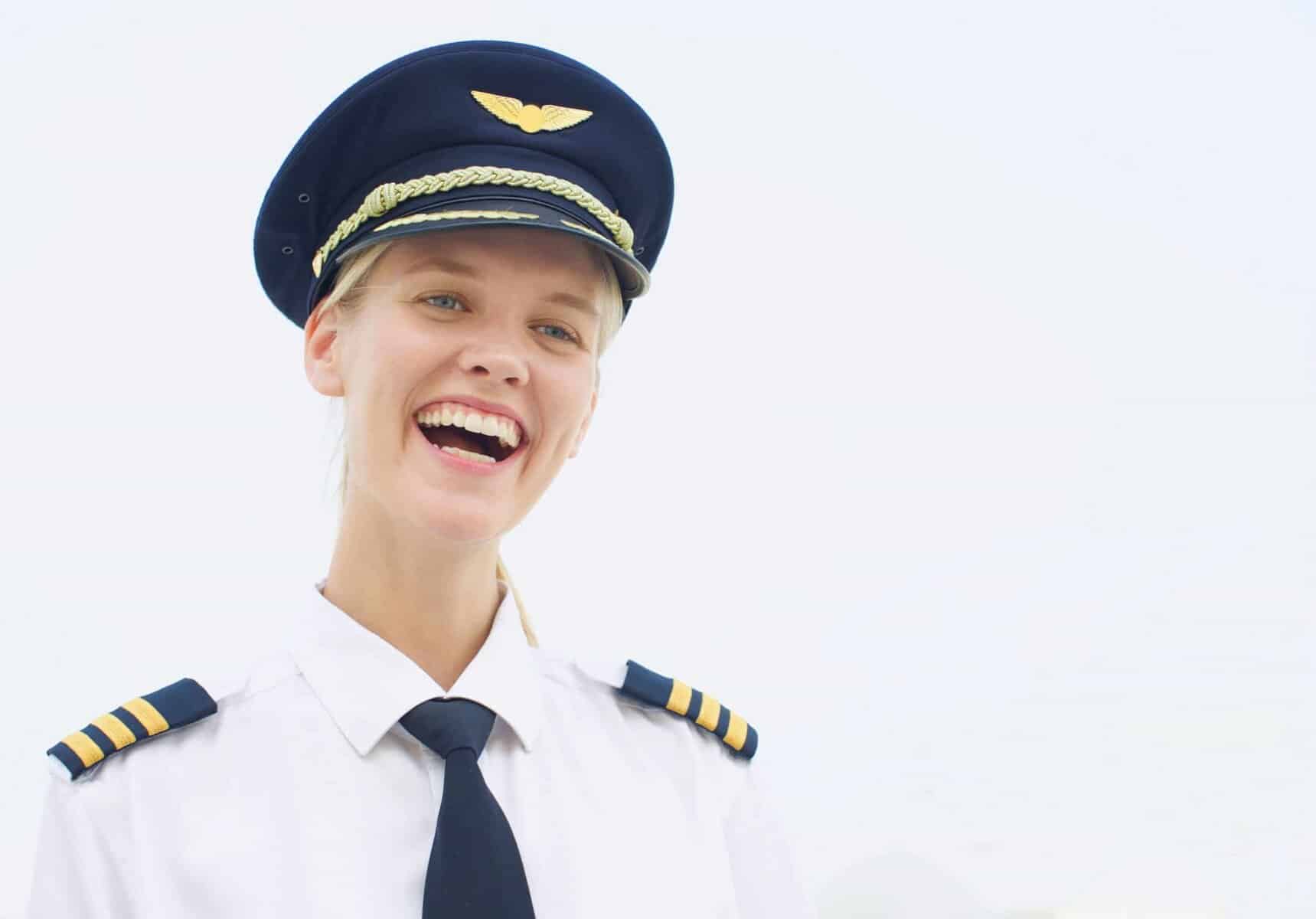 Female pilot smiling