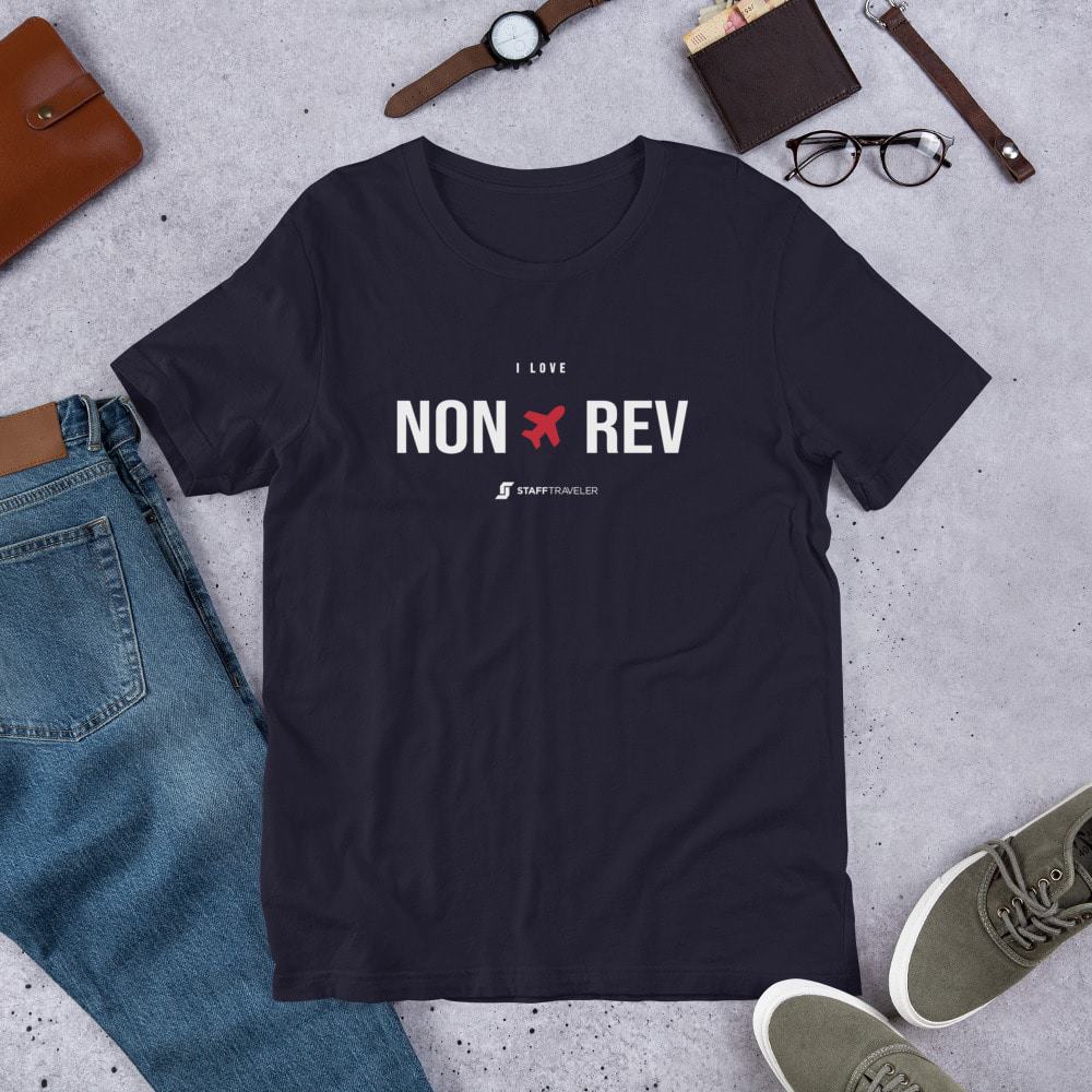 I love non-rev T-shirt oxblood navy blue
