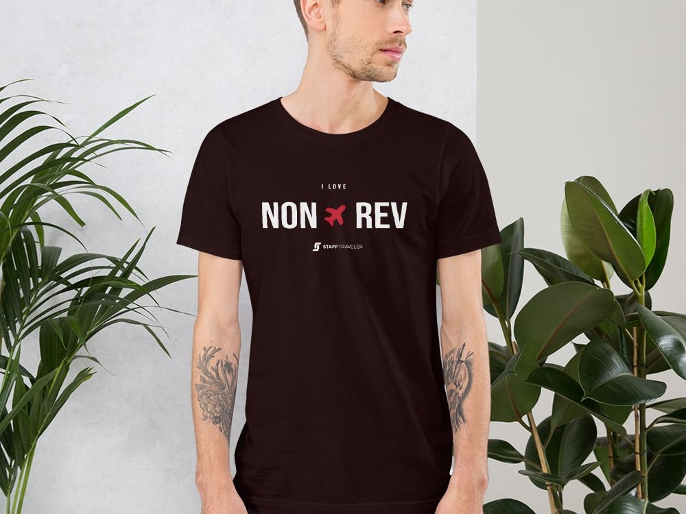 I love non-rev T-shirt oxblood black